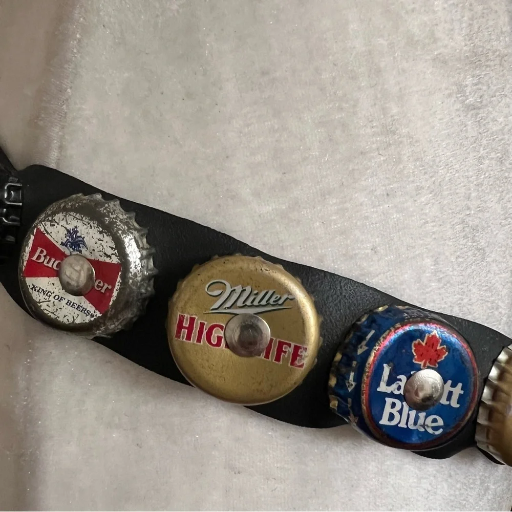 Vintage Seat Belt buckle beer cap belt rare unique conversation piece EUC - Picture 9 of 13